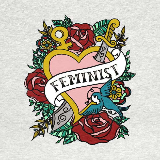 Feminist Tattoo Heart by AdrienneAllen